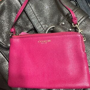 Coach Pink Leather Wristlet